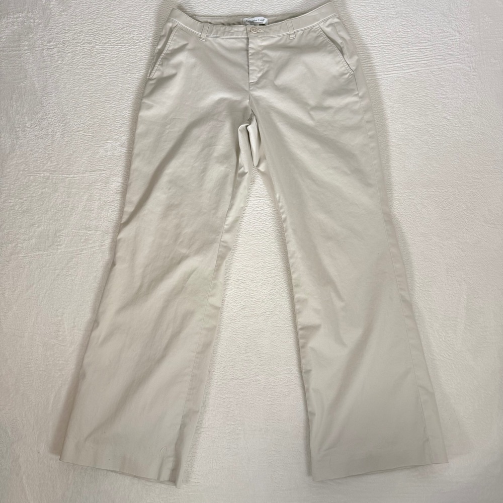 Coldwater Creek Beige Khaki Straight Wide Leg Chino Trouser Pants Petite 6